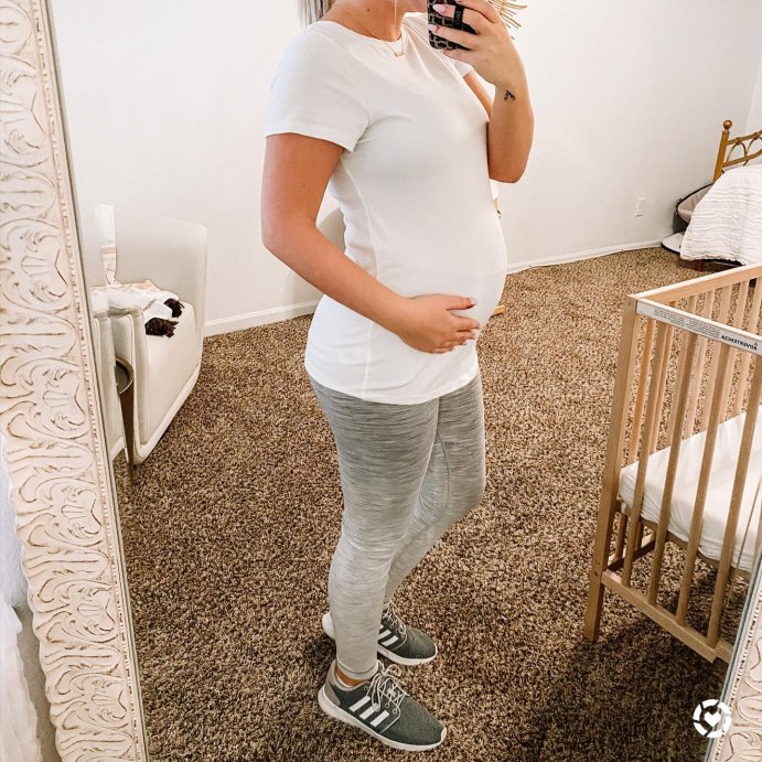 user image by @brooke.blackburn, Short Sleeve Non-Shirred Maternity T-Shirt - Isabel Maternity by Ingrid & Isabel™