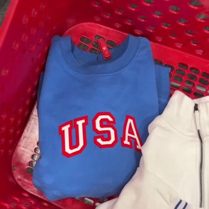user image by @targetscallingme, Women's 4th of July Graphic French Terry Oversized Crewneck Sweatshirt - JoyLab™