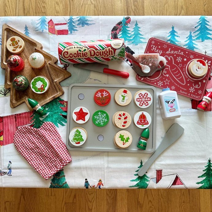 user image by @brightmamalight, Melissa &#38; Doug Slice and Bake Wooden Christmas Cookie Play Food Set