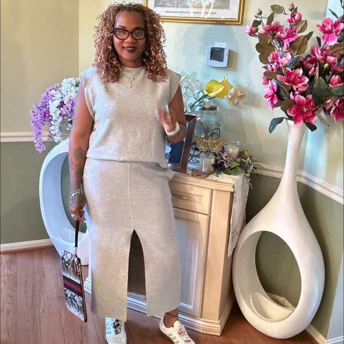user image by @thatgirlsclosettanyika, Women's Fleece Muscle Tank Top - Future Collective Heather Gray