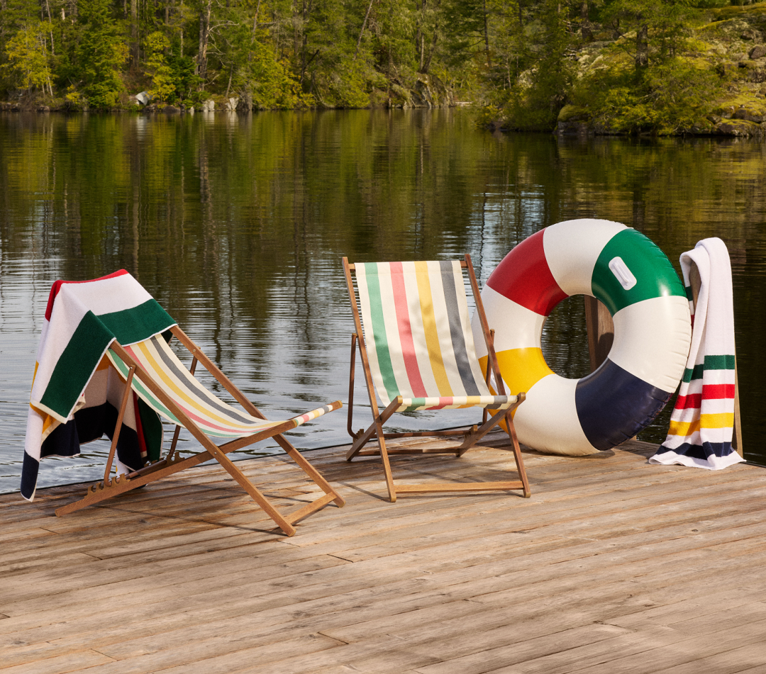 Shop Hudson’s Bay Stripes Beach Towel, Classic Horizontal, Multi-Coloured, 70-in x 40-in, Hudson’s Bay Stripes Beach Towel, Cabana Vertical, Multi-Coloured, 70-in x 40-in, Hudson's Bay Stripes Folding Beach Chair, Water/Fade/Rust-Resistant, Multi-Coloured, Hudson’s Bay Stripes Pool Float with Handles, Multi-Coloured, 42-in and more