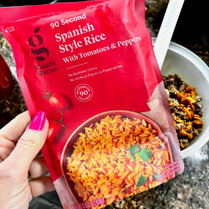 user image by @cathyshealthylife, 90 Second Spanish Style Rice with Tomatoes and Peppers Microwavable Pouch - 8.8oz - Good &#38; Gather&#8482;