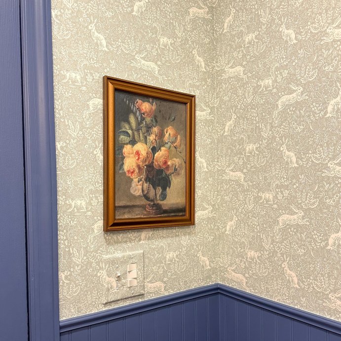 user image by @cozyafhomes, 12&#34; x 16&#34; Antique Floral Framed Canvas Board Olive Green - Threshold&#8482;: Botanical Digital Art, Gold Frame, Vertical Layout