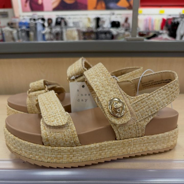 Women’s Tanner Sandals with Memory Foam Insole - A New Day™ Tan