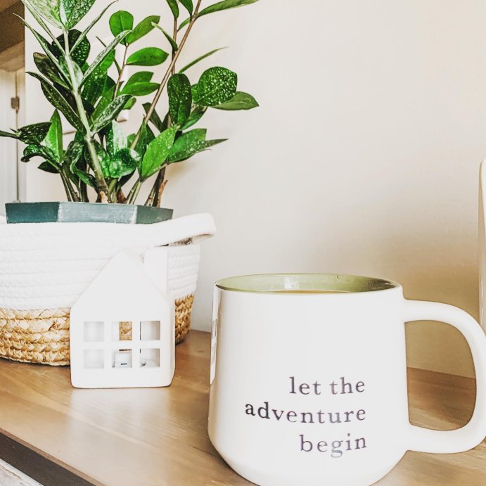 user image by @emilyshelton_realtor, 16oz Stoneware Let the Adventure Begin Mug Moss - Threshold&#8482;: Traditional Dark Green Coffee Mug, Dishwasher &#38; Microwave Safe