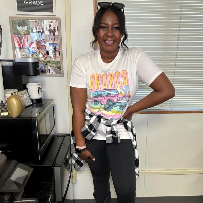 user image by @learningwithlia, Women's Ford Bronco Short Sleeve Graphic T-Shirt - Off-White