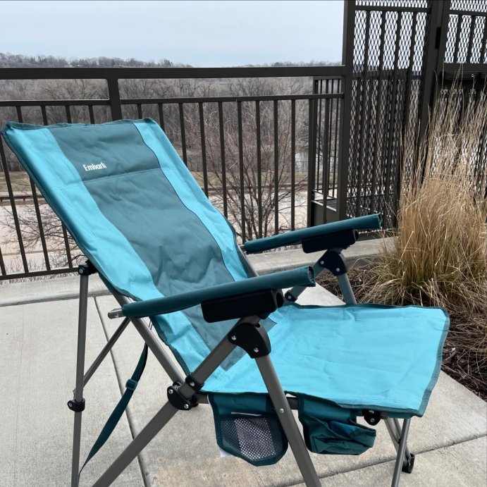 user image by @mottse, 3 Position Tension Recliner Outdoor Portable Camp Chair Green - Embark&#8482;: High Backs, Steel Frame