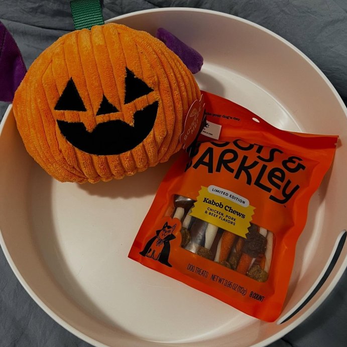 user image by @mamaandemmaread, Halloween Beef Flavor Rawhide Kabob Dog Treats - Boots &#38; Barkley&#8482; 3.95oz/8ct