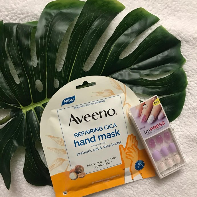 user image by @momandtargetlover, Aveeno Repairing CICA Hand Mask with Prebiotic Oat & Shea Butter for Extra Dry Skin, Fragrance-Free