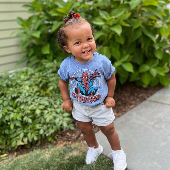 user image by @maxmilandmomma, Toddler Boys' Disney Spider-Man Short Sleeve T-Shirt - Heather Blue