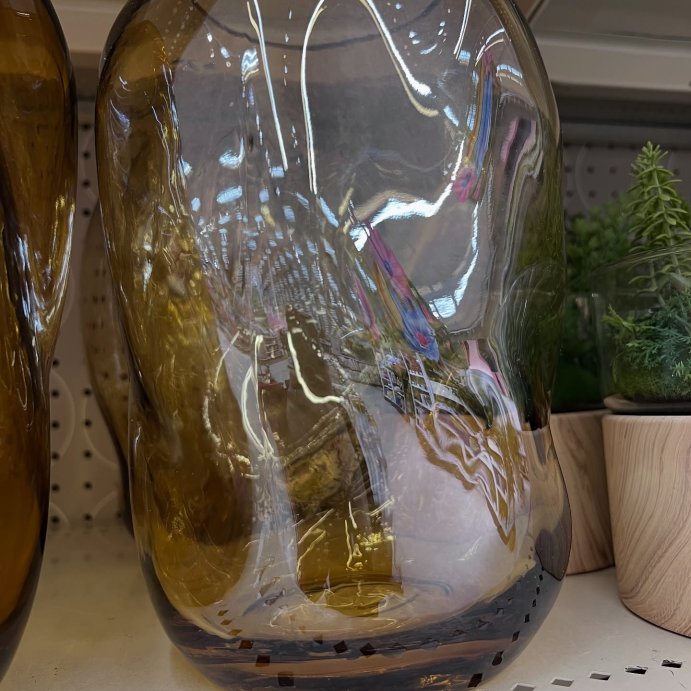 user image by @doitallin_cuteshoes, Organic Form Glass Hurricane Decorative Vase Amber - Threshold™