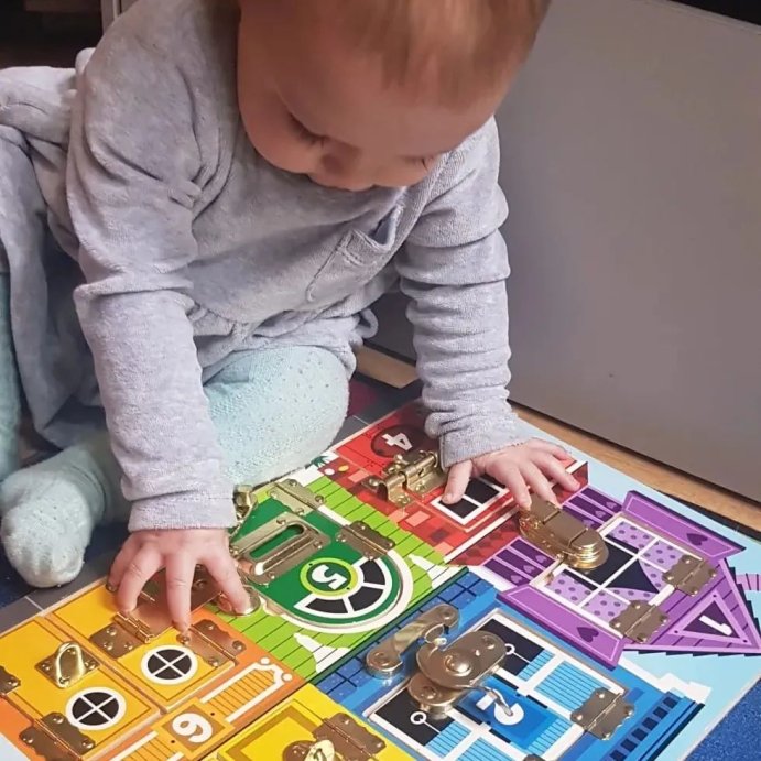 user image by @mylearningbutterfly, Melissa &#38; Doug Latches Wooden Activity Board