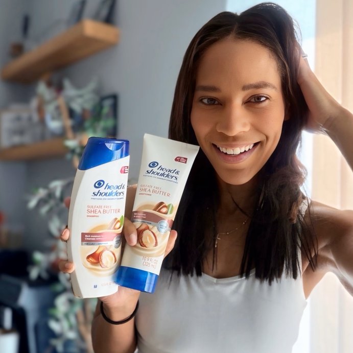 user image by @ashleyimperfect, Head & Shoulders Dandruff Shampoo, Anti-Dandruff Treatment, Shea Butter for Daily Use, Paraben-Free - 12.5 fl oz
