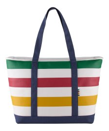 Shop Hudson's Bay Stripes Insulated Canvas Cooler Bag, Navy and more
