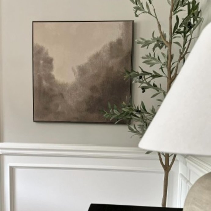 user image by @thequartermane_house, 30&#34;x30&#34; Blurry Treetops Framed Wall Art Canvas Board - Threshold&#8482; designed with Studio McGee: Serene Nature Decor