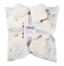 Shop CANVAS Silver Frost Collection Snowflake & Square Glitter Cushion/Throw Pillow, 16x16-in, 2-pk and more