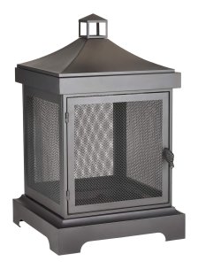Shop CANVAS Elias Square Outdoor Wood Burning Fireplace with Safety Top, 24-in and more