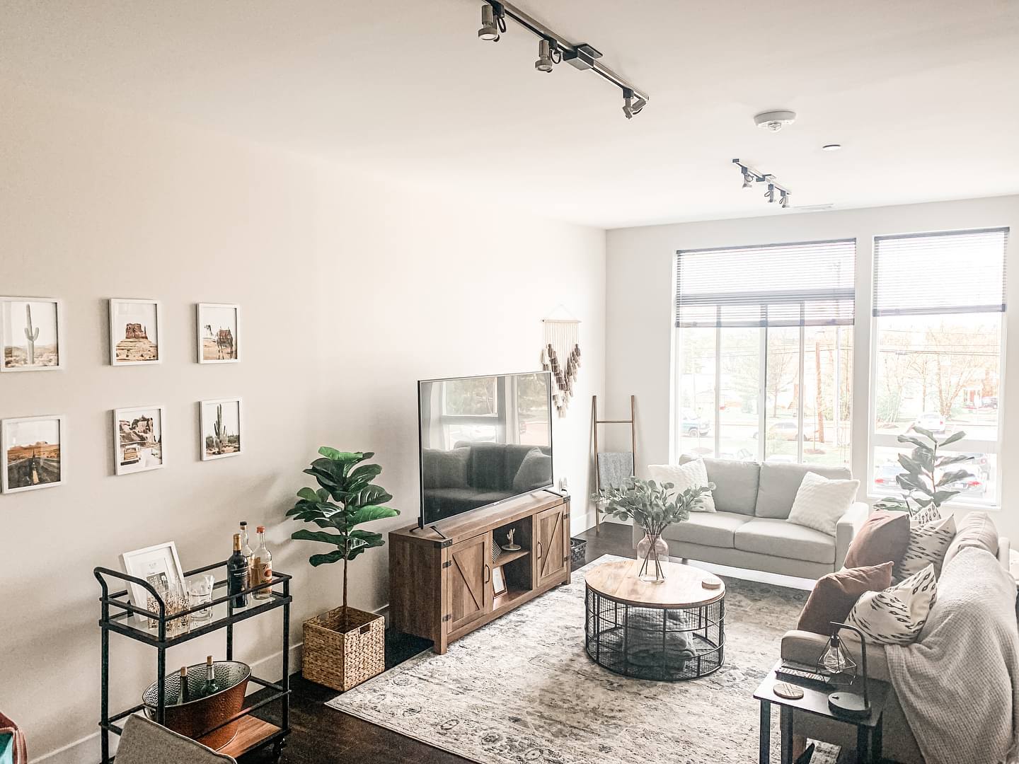 Airy rustic living room Instagram Post