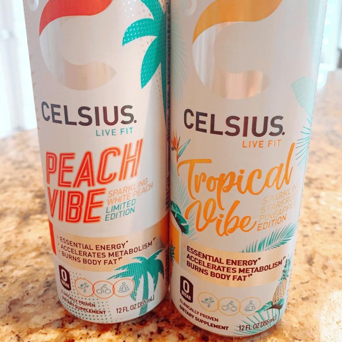 user image by @the_name_is_jeanette, CELSIUS Sparkling Peach Vibe Functional Energy Drink - 12 fl oz Single Can