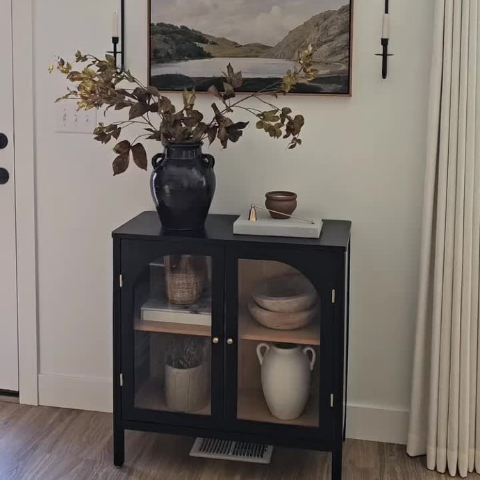 user image by @andriagarciadesigns, New Bedford 2 Door Accent Cabinet Black - Threshold&#8482;: Elegant Storage, Pewter-Finish Hardware, Wood Veneer
