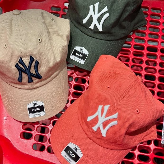 user image by @targetpursuit, New York Yankees Baseball Hat - Coral Orange: MLB Cotton Adjustable Strap, Team Logo, Adult One Size