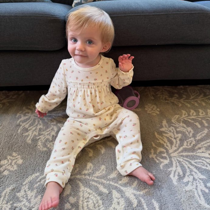 user image by @raquelliott_, Baby Girls' Long Sleeve Waffle Romper - Cat & Jack™