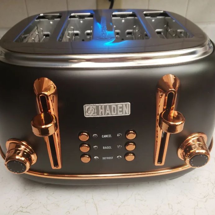 user image by @xdanikitty915x, Haden Heritage 4-Slice Wide Slot Stainless Steel Toaster