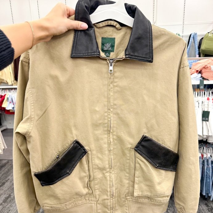user image by @shesattarget, Women's Canvas & Faux Leather Bomber Jacket - Wild Fable™ Tan