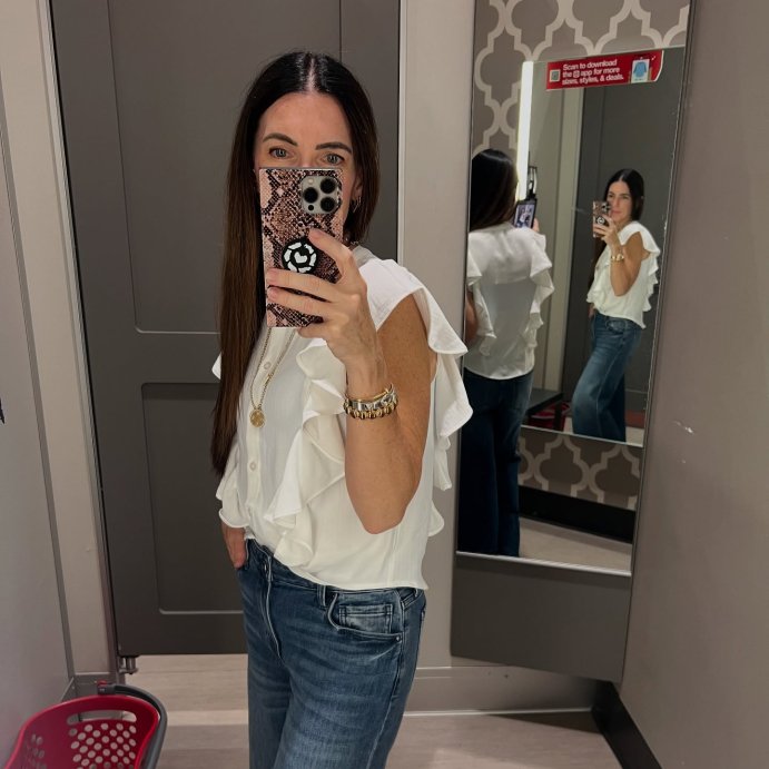 user image by @mellovedit, Women's Ruffle Sleeveless Blouse - A New Day™