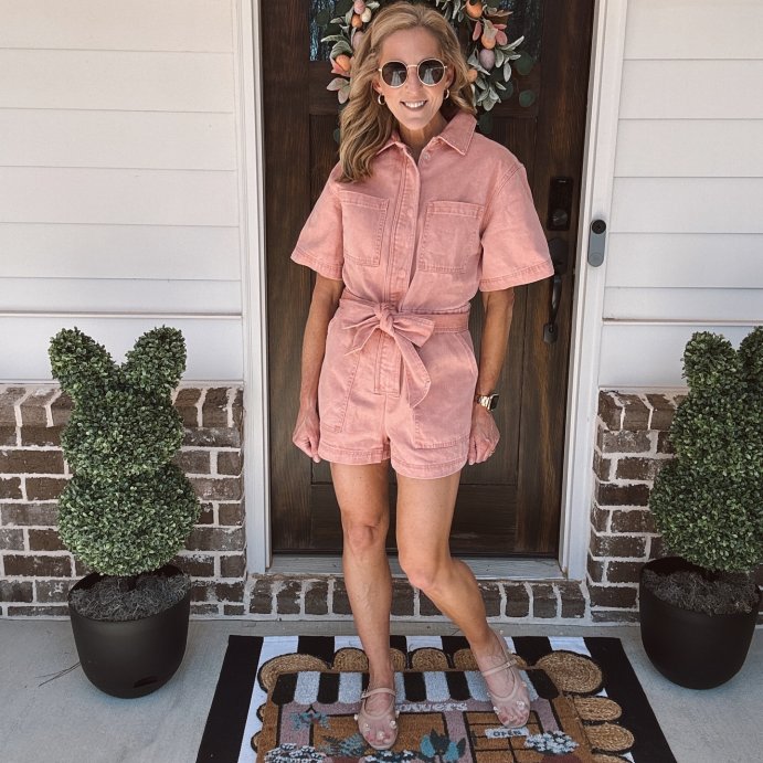 user image by @lightandlifestyled, Women's Short Sleeve Utility Romper - Future Collective