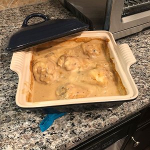 Le Creuset Heritage Stoneware Shallow Square Covered Baker, 2-Qt.