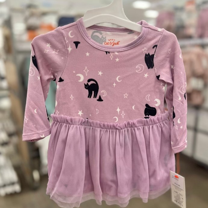 user image by @momlifeandstylefinds, Baby Girls&#39; Halloween Cat Witch Long Sleeve Tulle Dress - Cat &#38; Jack&#8482; Purple