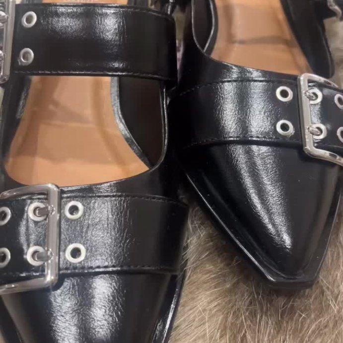 user image by @becomingme_at_63, Women's Peyton Double Buckle Slingback Flats with Memory Foam Insole - Wild Fable™