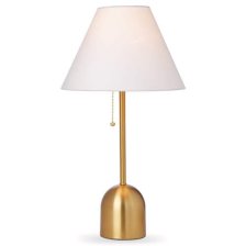 Shop Lampe de table avec abat-jour conique en lin blanc and more