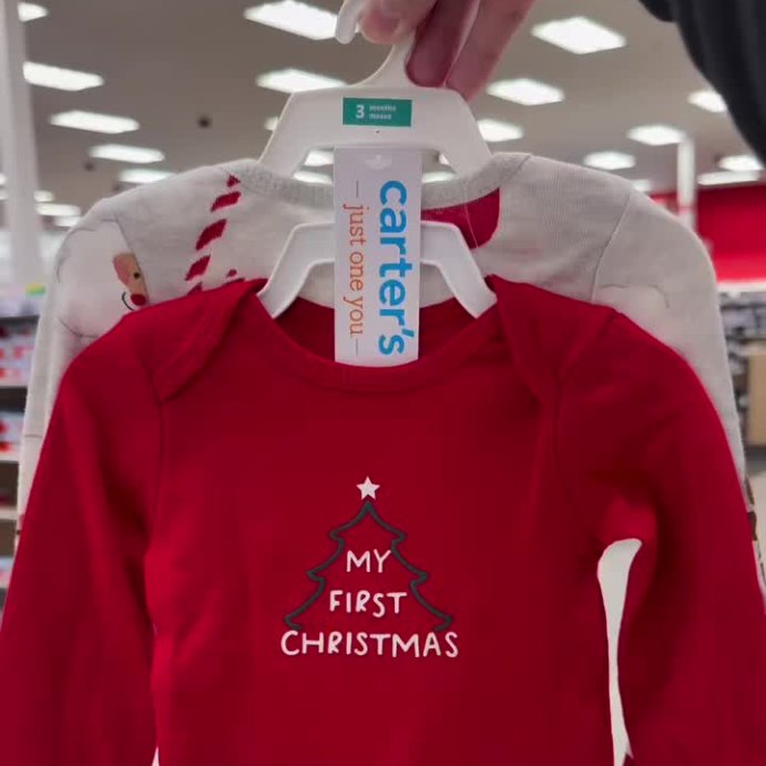 user image by @trendyminifinds, Carter's Just One You® Baby 2pk My First Christmas Bodysuit - Red/Gray