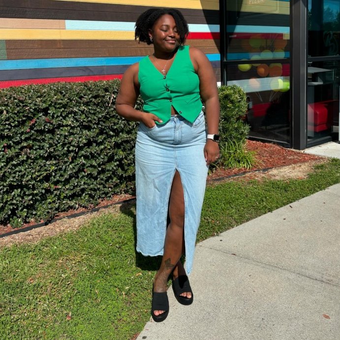 user image by @desxnichole, Women's Denim Maxi Skirt - Universal Thread™