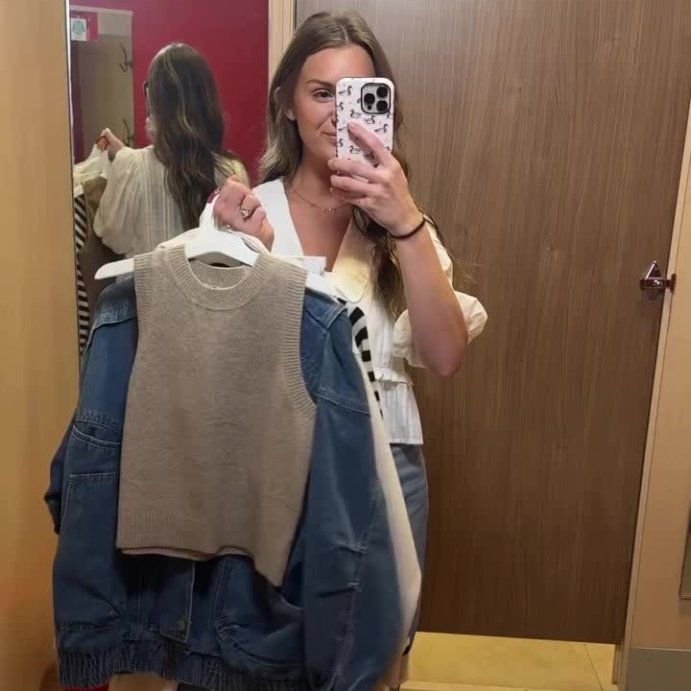 user image by @madelinebishopp, Women's Relaxed Denim Bomber Jacket - Universal Thread™ Medium Wash