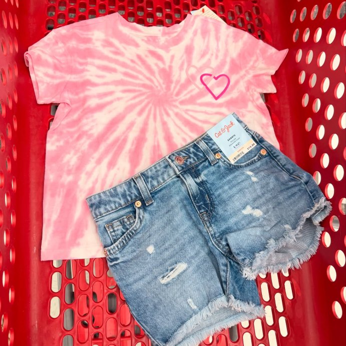 user image by @thislovelylife_of_five, Girls' Mid-Rise Cutoff Jean Shorts - Cat & Jack™
