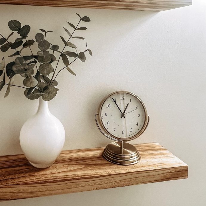 user image by @jjjamie86, Brass Analog Circular Pedestal Table Clock - Hearth &#38; Hand&#8482; with Magnolia