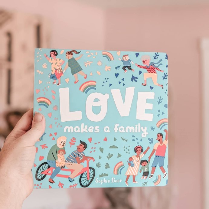 user image by @teachwithbaker, Love Makes a Family - by Sophie Beer (Board Book)