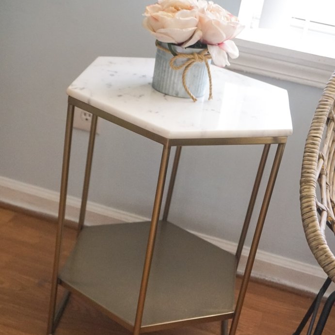 user image by @ms_karolina_, Geometric Luxe Hex Accent Table: White Stone Top, No Assembly - Threshold&#8482;