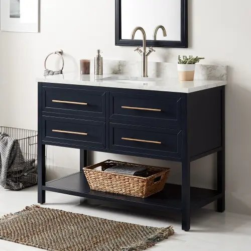 Navy Blue Undermount Bathroom Sinks