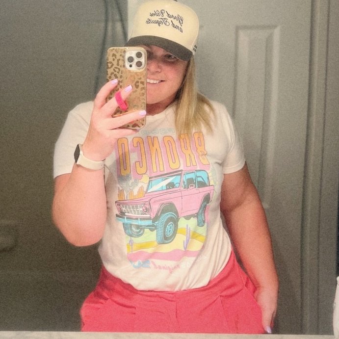 user image by @thewhitleonard, Women's Ford Bronco Short Sleeve Graphic T-Shirt - Off-White