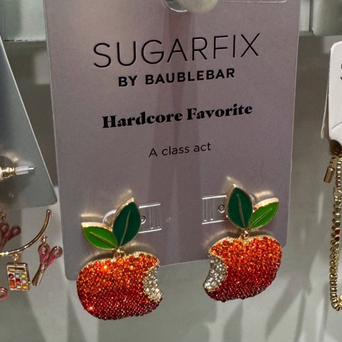 user image by @targetsdollarspot, SUGARFIX by BaubleBar Hardcore Favorite Apple Statement Earrings - Red/Green