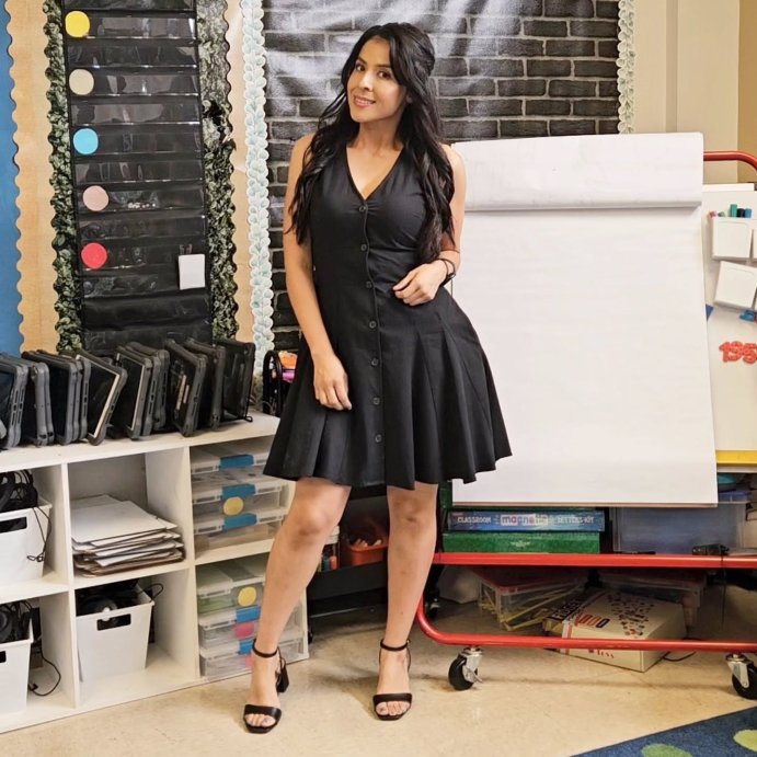 user image by @teachingteacherteaches, Women's Button-Front Godet Mini A-Line Dress - Universal Thread™