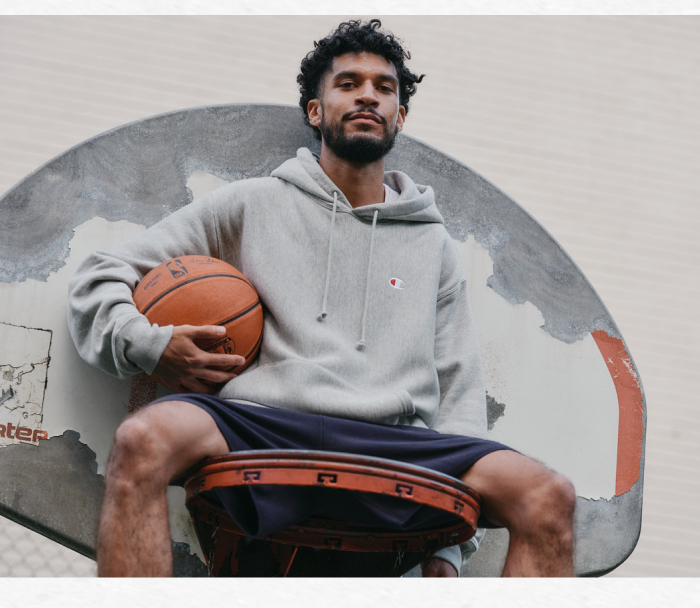 Champion hoodie with basketball players sale