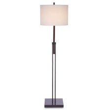 Shop CANVAS Avery White Fabric Shade Floor Lamp, 60-in, Oil Rubbed Bronze/Wood and more