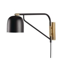 Shop CANVAS Lambert Plug-In Wall Sconce, Matte Black/Brass and more