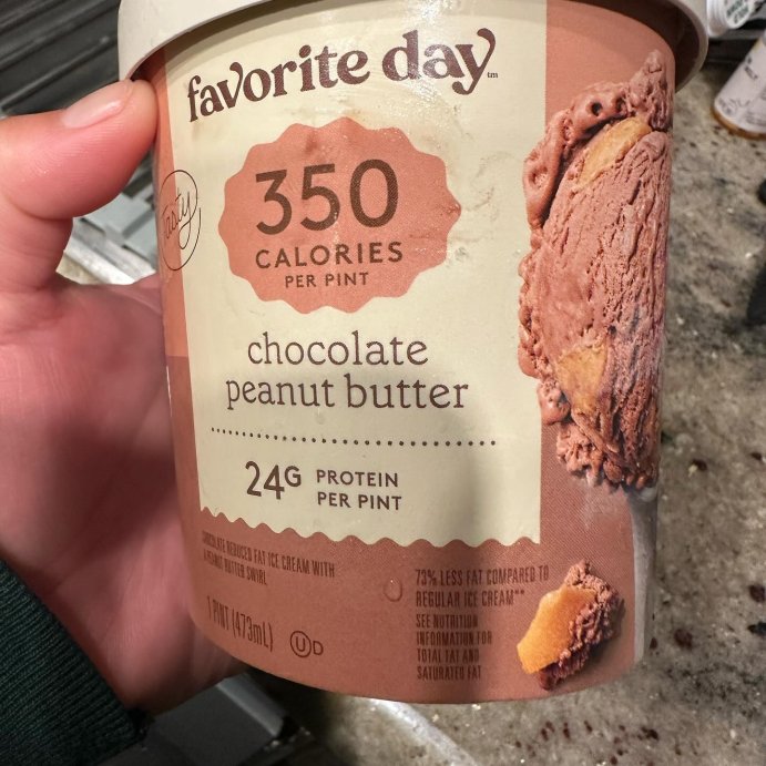 user image by @qualityoverquantity_allday, Reduced Fat Chocolate with Peanut Butter Swirl Ice Cream - 16oz - Favorite Day&#8482;