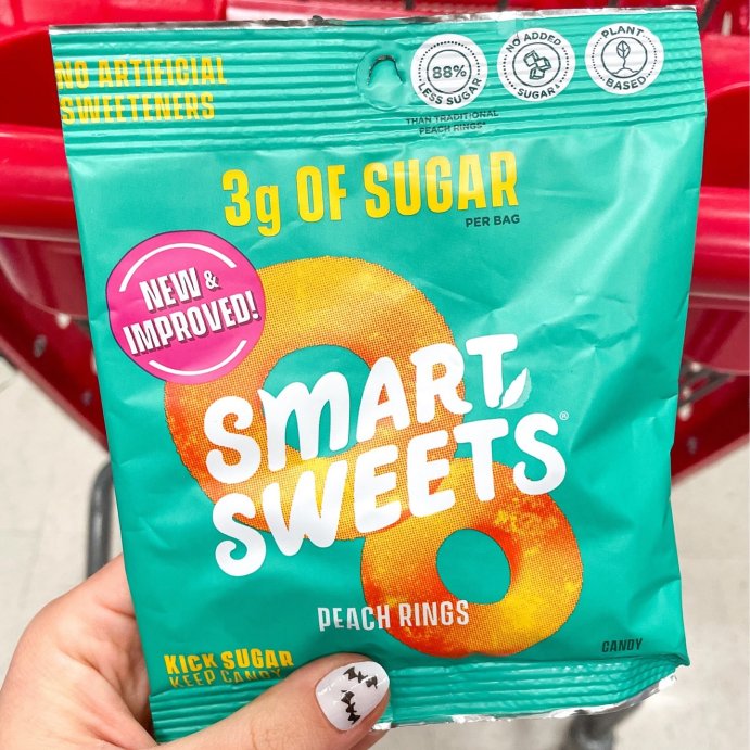 user image by @targettakesmypaycheck, SmartSweets Peach Rings Sour Gummy Candy - 1.8oz
